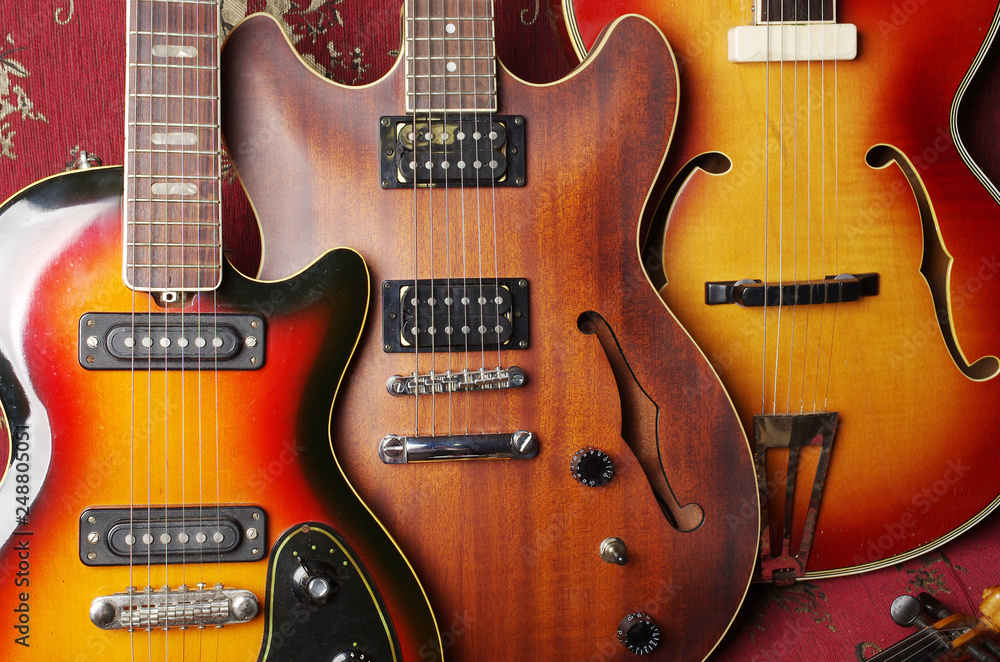 Naklejka premium Three electric guitars