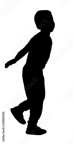 Stock Silhouette of little boy