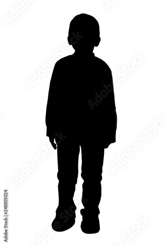 Stock Silhouette of little boy