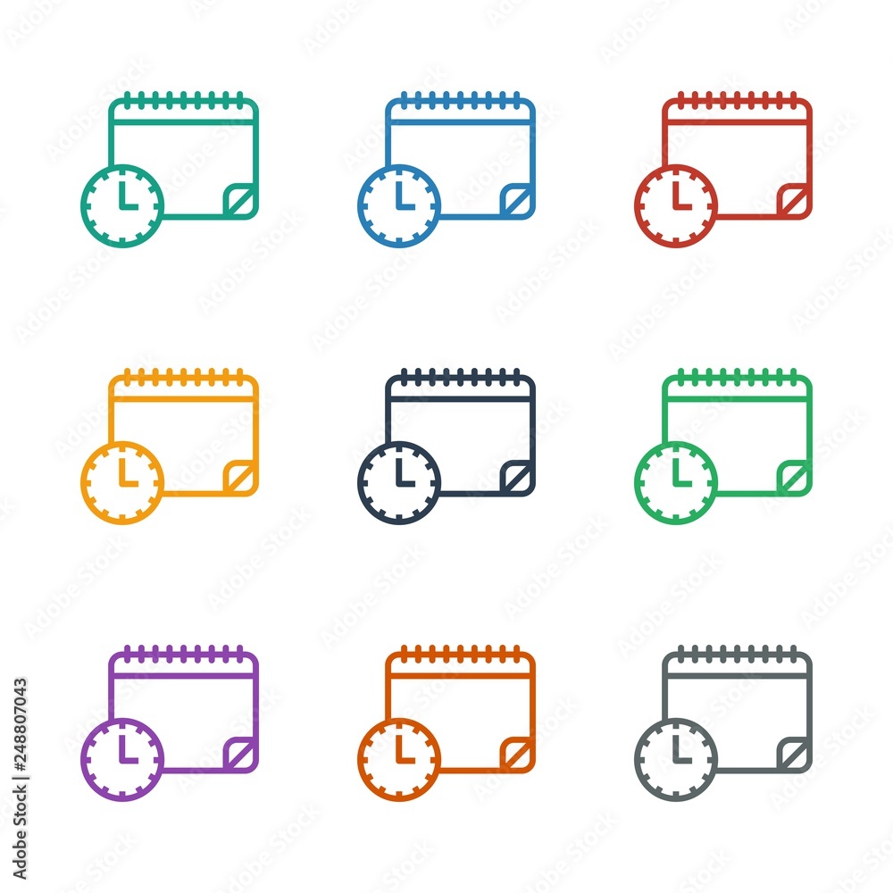 calendar with clock icon white background calendar with clock icon white background