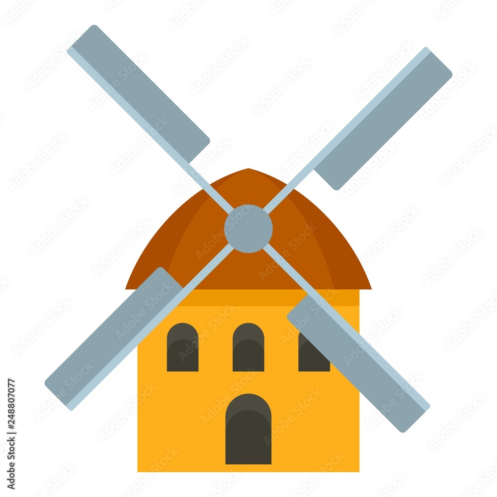 Windmill icon. Flat illustration of windmill vector icon for web design