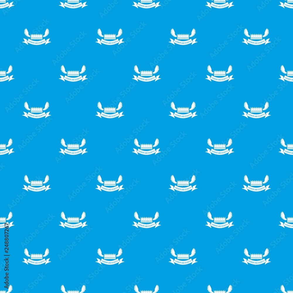 Crown king pattern vector seamless blue repeat for any use