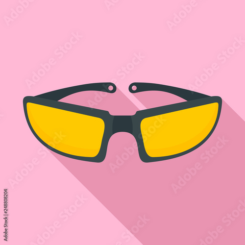 Bike glasses icon. Flat illustration of bike glasses vector icon for web design