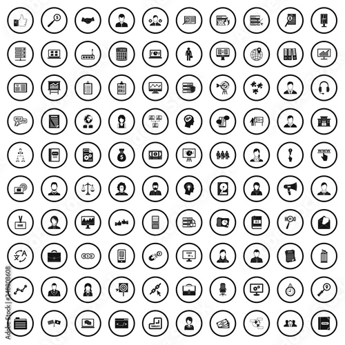 100 administrator icons set in simple style for any design vector illustration