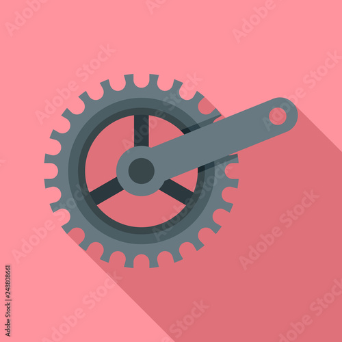 Bike crank icon. Flat illustration of bike crank vector icon for web design