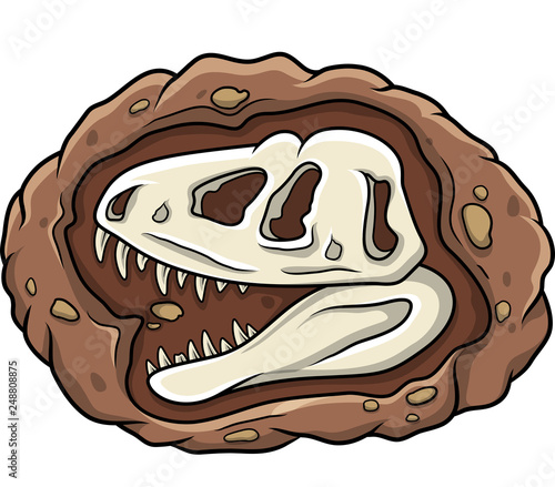 Cartoon head dinosaur fossil