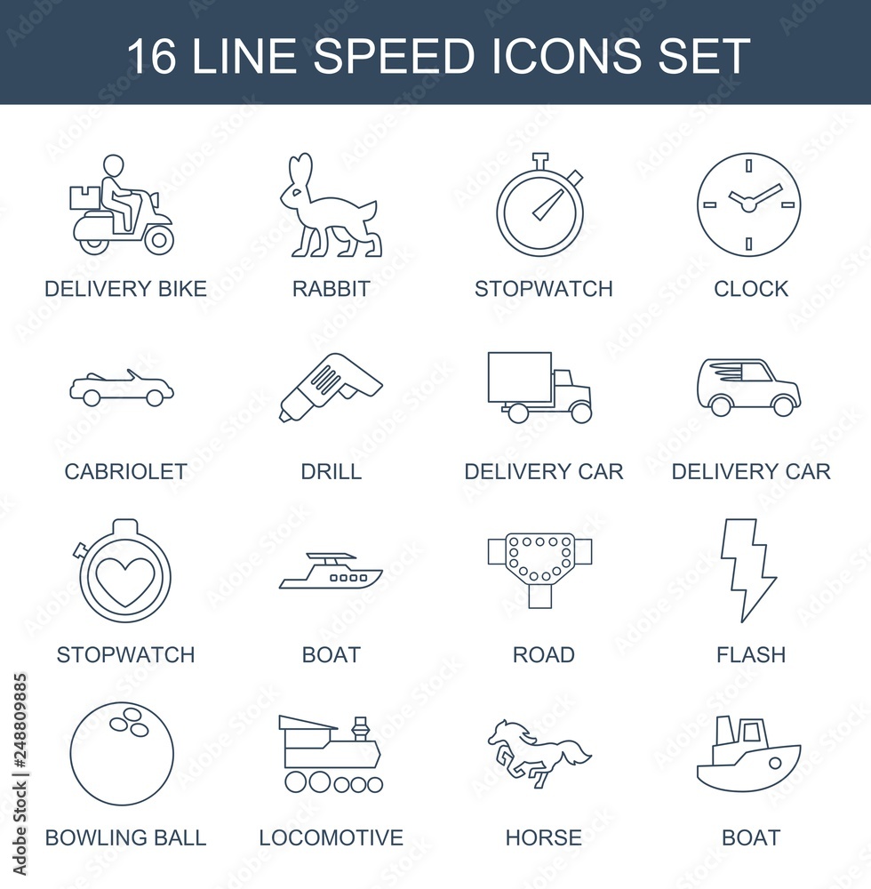 16 speed icons