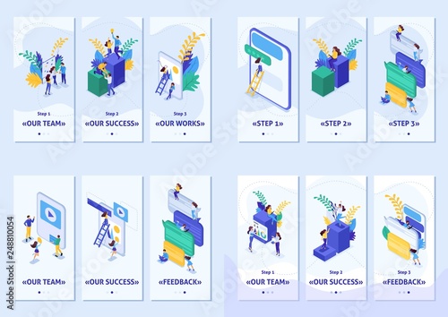 Isometric Concept Success in Business, Teamwork