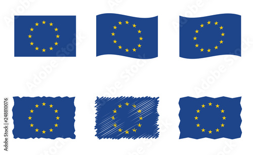 European Union flag  vector flag set of EU