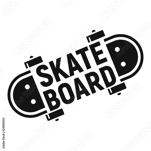 Skateboard logo. Simple illustration of skateboard vector logo for web design isolated on white background