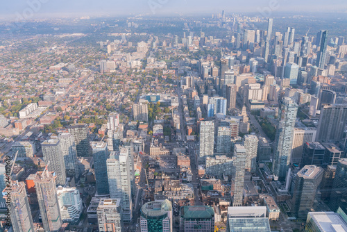 Fototapeta Naklejka Na Ścianę i Meble -  Aerial morning view of the Toronto downtown