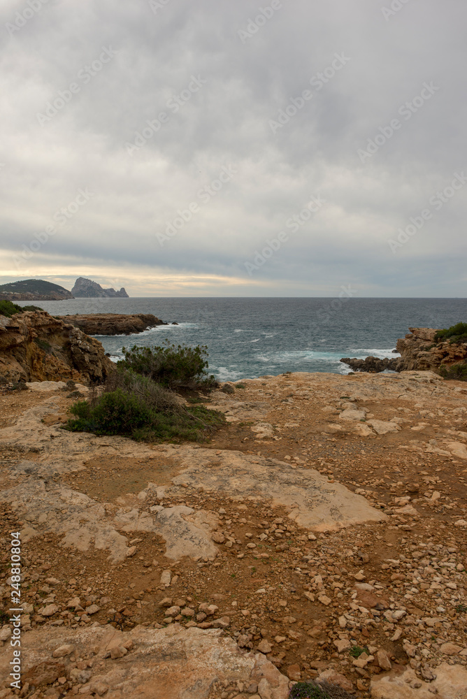 The coast in Llentia on the island of Ibiza The coast in Llentia on the island of Ibiza