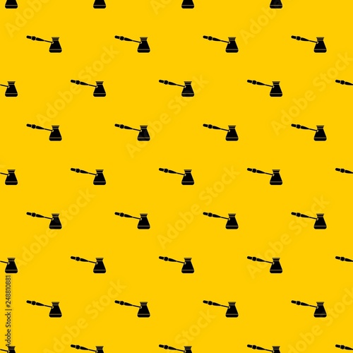 Coffee cezve pattern seamless vector repeat geometric yellow for any design