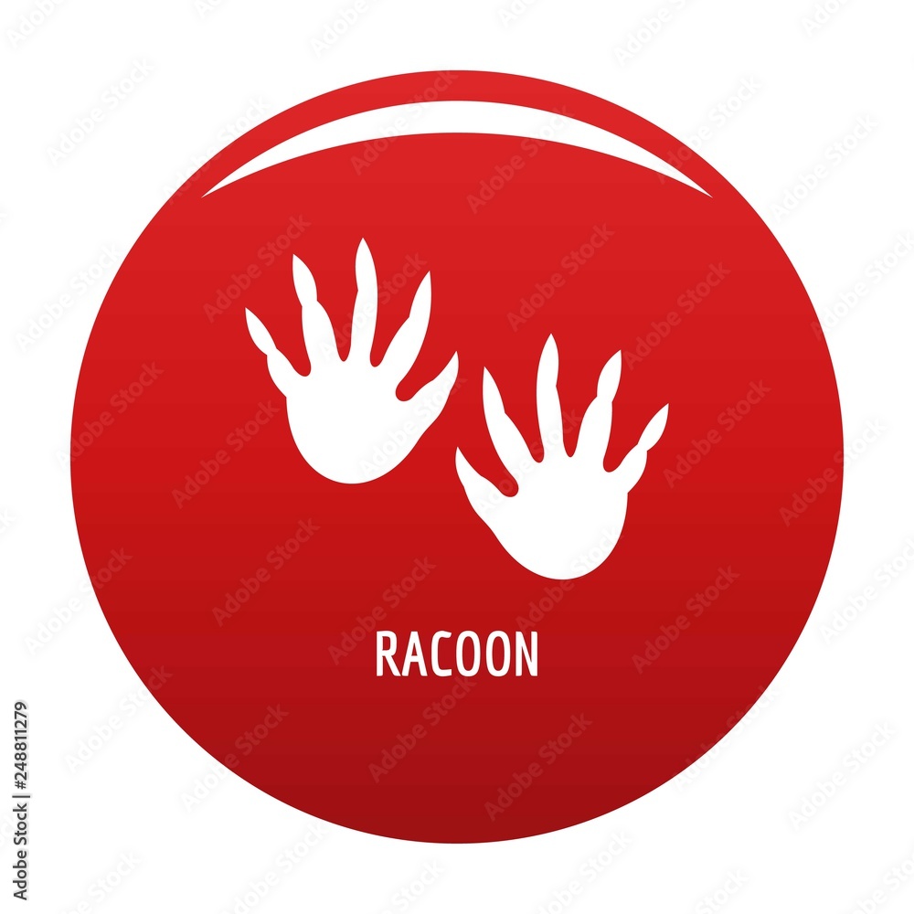 Fototapeta premium Racoon step icon. Simple illustration of racoon step vector icon for any design red