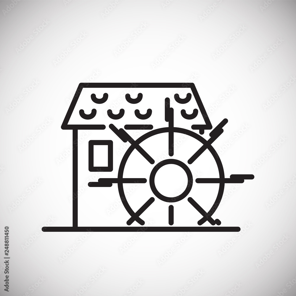 Mill outline icon white background for graphic and web design, Modern simple vector sign. Internet concept. Trendy symbol for website design web button or mobile app Mill outline icon white background for graphic and web design, Modern simple vector sign. Internet concept. Trendy symbol for website design web button or mobile app
