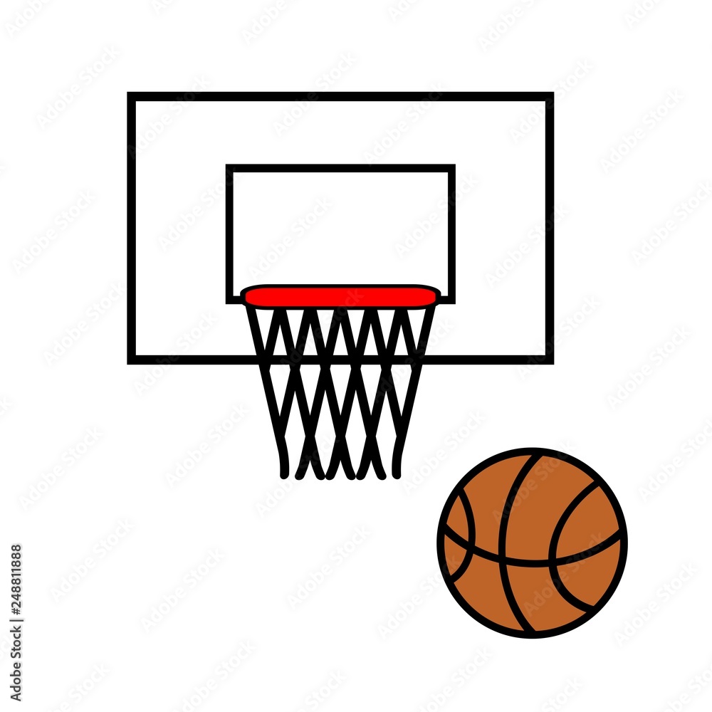 バスケットゴールとボール Stock Illustration Adobe Stock