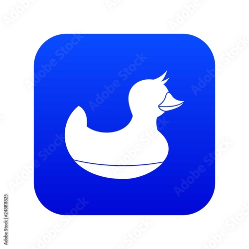 Black duck toy icon digital blue for any design isolated on white vector illustration