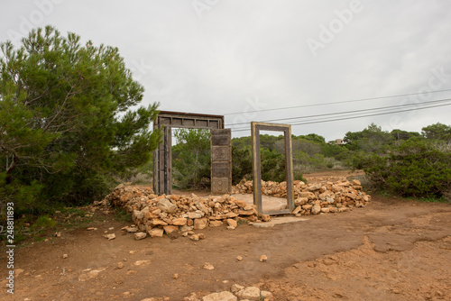 The doors of Llentia on the island of Ibiza