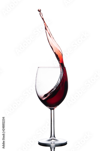 Wine splashing out of glass