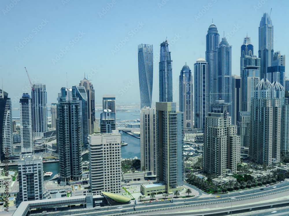 Day-time view of the Dubai Marina