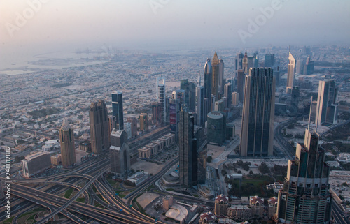 Day-time view of downtown Dubai from Burj Khalifa