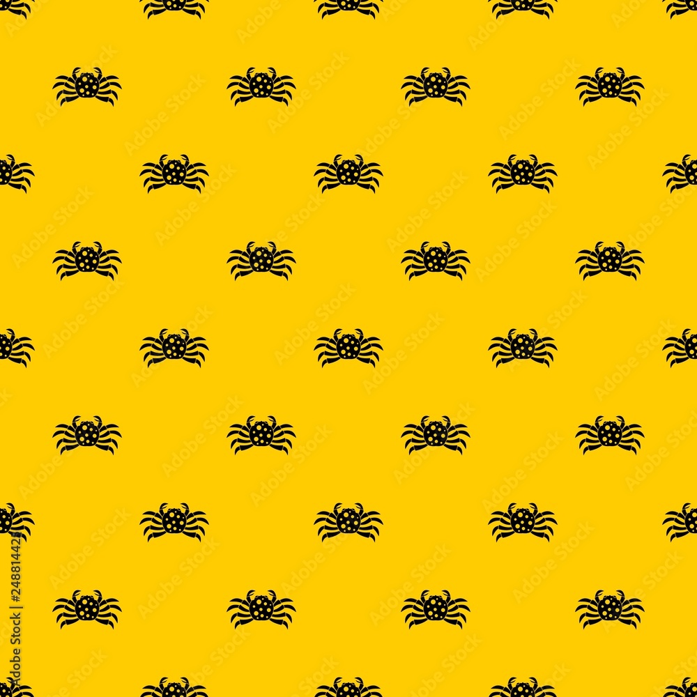 Crab sea animal pattern seamless vector repeat geometric yellow for any design Crab sea animal pattern seamless vector repeat geometric yellow for any design