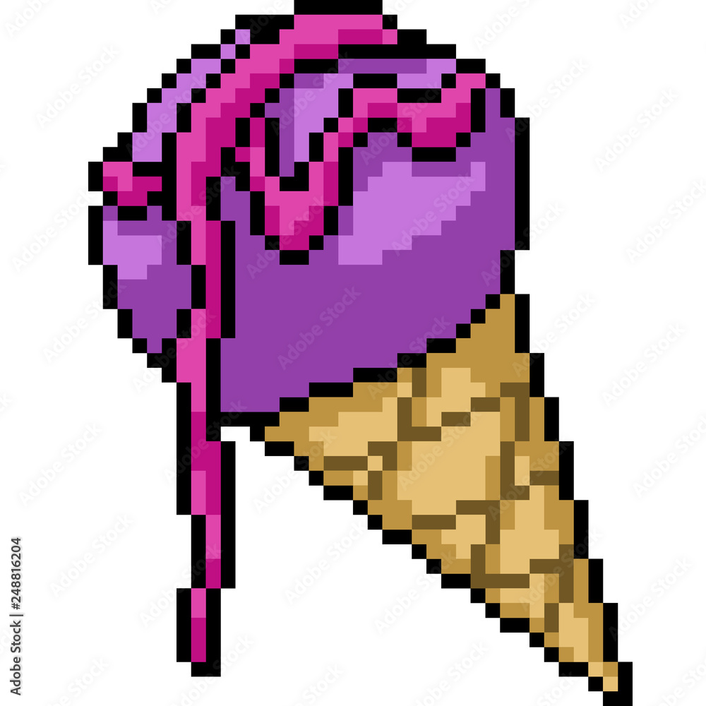 vector pixel art ice cream cone
