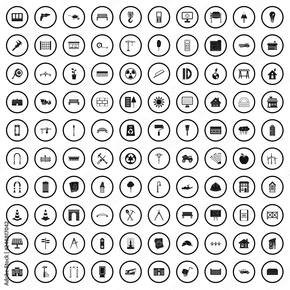 100 architecture icons set in simple style for any design vector illustration 100 architecture icons set in simple style for any design vector illustration