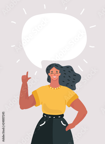 Woman with speech bubble for your text