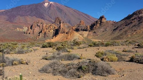 Aerial view of Los Roques de Garcia near Teide on Tenerife