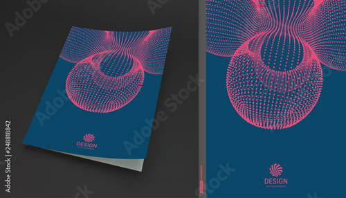 3D abstract molecular structure. Technology style for science, education, big data, visualization and artificial intelligence. Vector illustration.