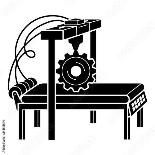 Industrial 3d printer icon. Simple illustration of industrial 3d printer vector icon for web design isolated on white background