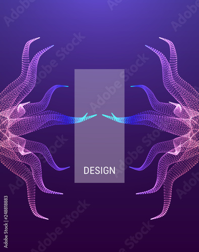 3D connection structure. Futuristic technology style. Abstract design. Vector illustration for science, chemistry or education.