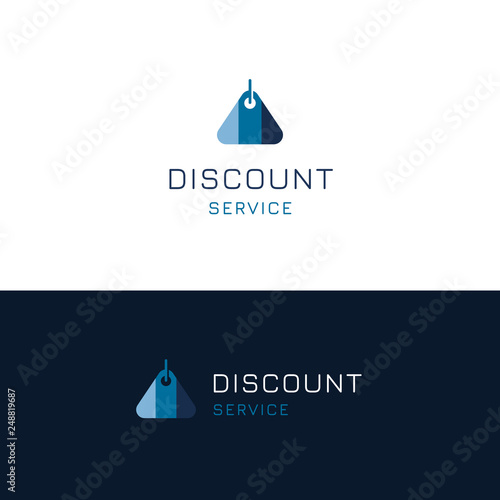 Creative discount tag gift shop or outlet store  logo element design template. Sale service icon business sign 