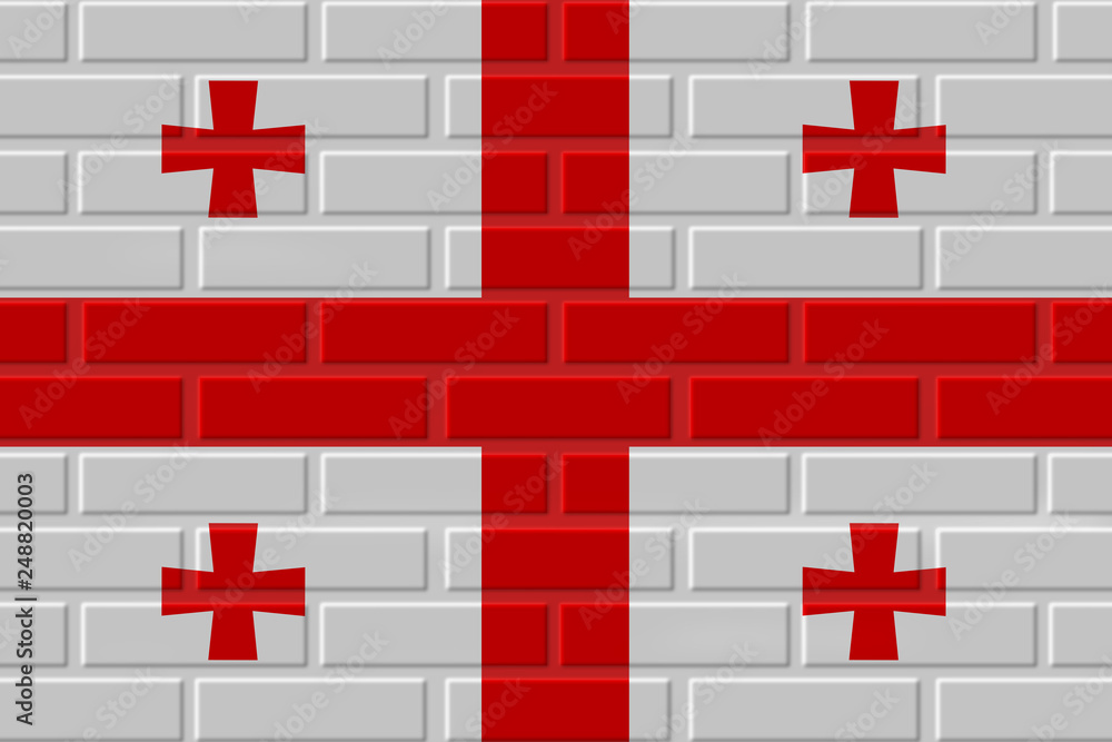 Obraz premium Georgia brick flag illustration
