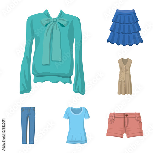 Tableau sur toile Vector illustration of woman and clothing sign