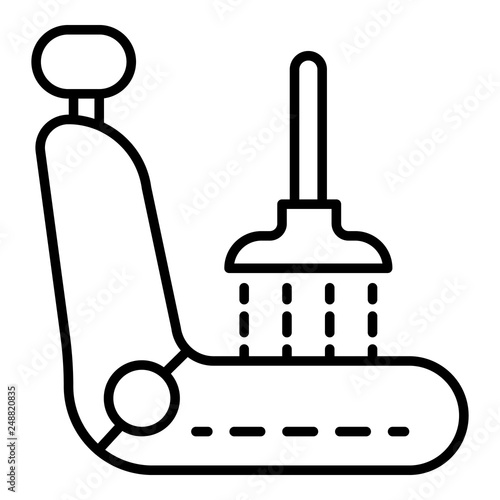 Car seat cleaning icon. Outline car seat cleaning vector icon for web design isolated on white background