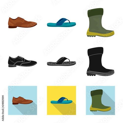 Isolated object of shoe and footwear sign. Collection of shoe and foot stock symbol for web.