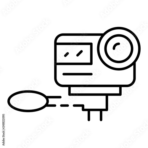 Action camera icon. Outline action camera vector icon for web design isolated on white background