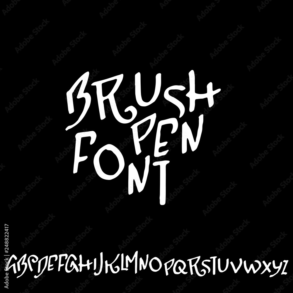Simple alphabet letters. Handdrawn grunge ink font. Vector illustration. Simple alphabet letters. Handdrawn grunge ink font. Vector illustration.