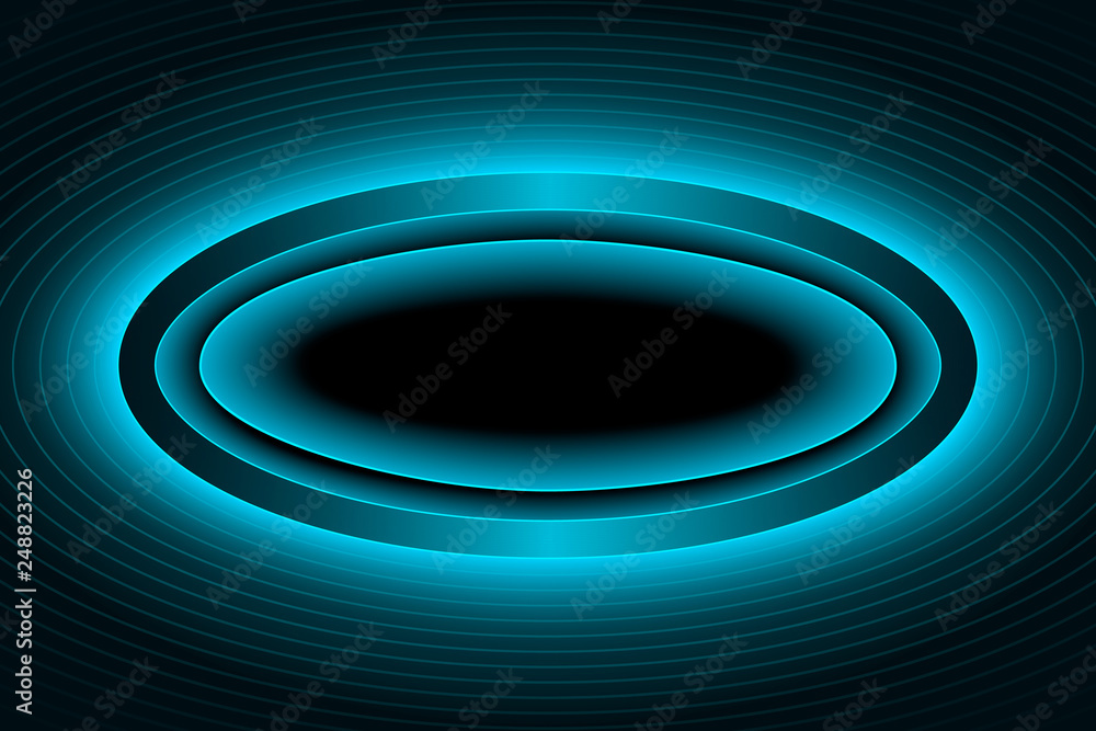 Obraz premium Dark oval frame with neon glow.