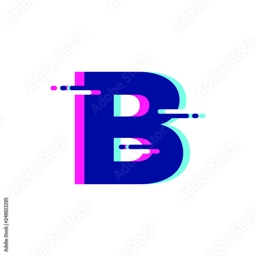 Blue and orange letter b alphabet logo icon design