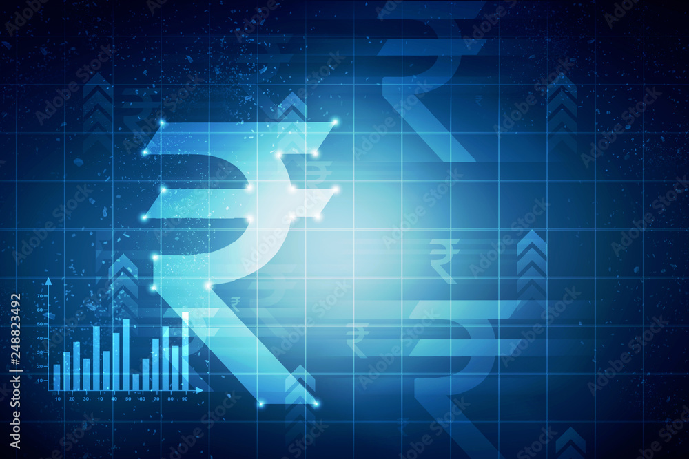 Rupee currency . 2D rendering illustration Rupee currency . 2D rendering illustration