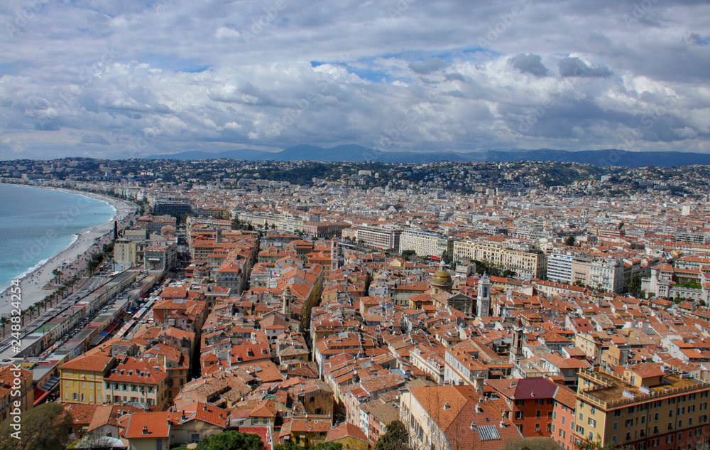 aerial view of Nice in France