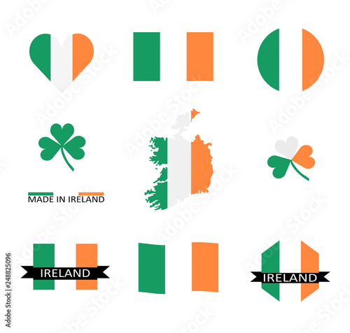 Drapeaux irlandais et carte