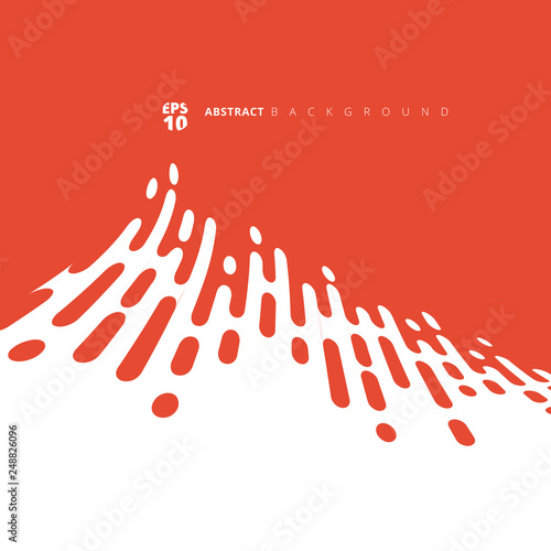 Abstract red or orange rounded lines halftone distort transition.