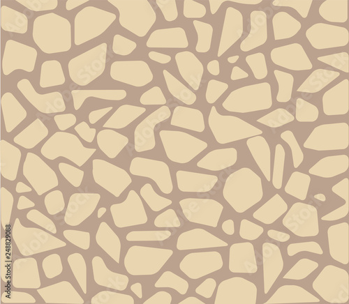 Paved stone seamless pattern pavement floor texture vector. Bricks and rocks, abstract patio and tile, walkway urban design brickwork and restoration