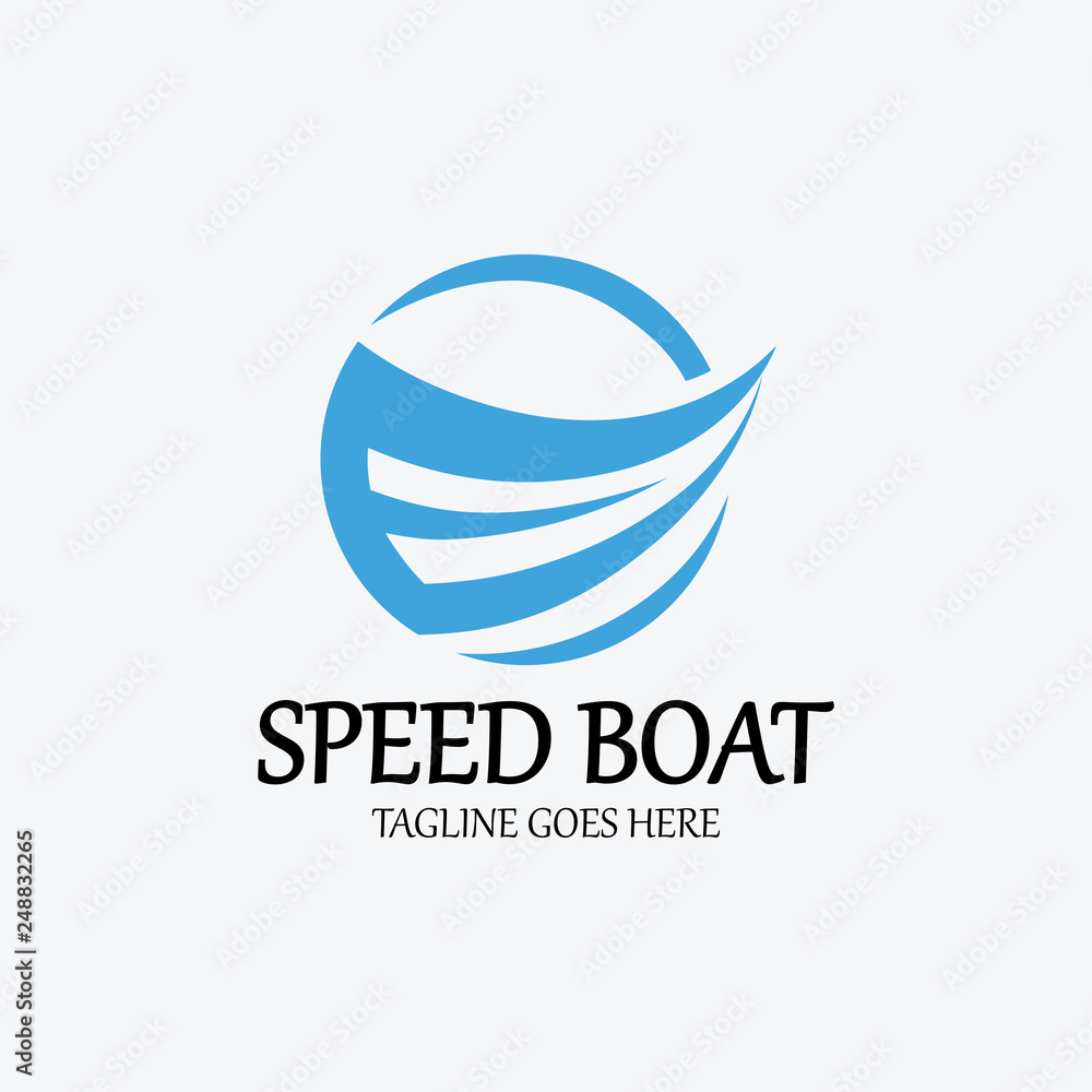 Speed boat logo design template. Vector illustration Speed boat logo design template. Vector illustration