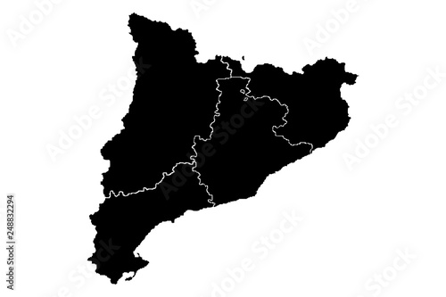 Mapa negro de Cataluña. photo