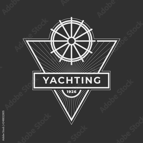 Yachting club logo set. Yachting, yahct club logo set with boad, sail and yacht. Yacht sport yachting club set. Vector illustration.